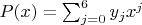 $P(x) = \sum_{j=0}^6 y_jx^j$