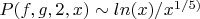 $P(f,g,2,x)\sim ln(x)/x^{1/5)$