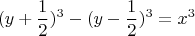 $$ (y+ \frac{1}{2})^3 - (y-\frac{1}{2})^3 = x^3 $$
