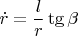 $\dot r = \dfrac{l}{r}\operatorname{tg} \beta $