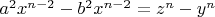 $ a^2x^{n-2}-b^2x^{n-2} = z^n - y^n$