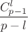 $\dfrac{C_{p-1}^{l}}{p-l}$