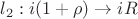 $l_2:i(1+\rho )\to iR$