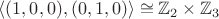 $\langle(1,0,0), (0,1,0)\rangle\cong \mathbb Z_2\times\mathbb Z_3$