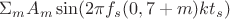 $\Sigma_m A_m \sin(2\pi f_s(0,7 + m)k t_s)$