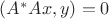 $(A^* A x, y) =0$