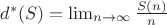 $d^{*}(S)=\lim_{n \to \infty} \frac {S(n)}{n}$