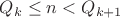$Q_k\le n<Q_{k+1}$