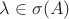 $\lambda\in\sigma(A) $