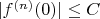 $|f^{(n)}(0)|\le C$