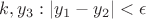 $k, y_3: |y_1-y_2|<\epsilon$