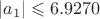 $|a_1|\leqslant 6.9270$