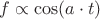 $f \propto \cos(a \cdot t)$
