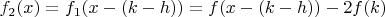 $f_2(x)=f_1(x-(k-h))=f(x-(k-h))-2f(k)$