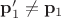 $\bold{p}'_1\ne\bold{p}_1$