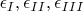 $ \epsilon_I, \epsilon_{II},\epsilon_{III}