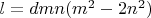 $l=dmn(m^2-2n^2)$