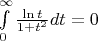 $\int\limits_0^\infty{\ln t\over 1+t^2}dt=0$