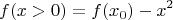 $$f(x>0)=f(x_0)-x^2$$