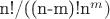 n!/((n-m)!n^m)