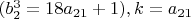 $(b_2^3=18a_{21} +1), \qquit k=a_{21}$