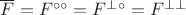 $\overline F = F^{\circ\circ}=F^{\perp\circ}=F^{\perp\perp}$