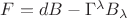 $F = dB - \Gamma^{\lambda} B_{\lambda}$