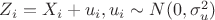 $Z_i=X_i+u_i ,   u_i\sim N(0, \sigma^2_u)$