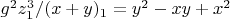 $g^2z_1^3/(x+y)_1=y^2-xy+x^2$