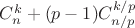 $C^{k}_{n}+(p-1)C^{k/p}_{n/p}$