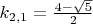 $k_{2,1} = \frac {4 - \sqrt{5}} {2}$