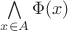 $\bigwedge\limits_{x \in A} \Phi(x)$