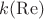 $k(\mathrm{Re})$ $k(\mathrm{Re})$