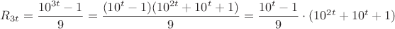 $R_{3t}=\dfrac{10^{3t}-1}{9}=\dfrac{(10^t-1)(10^{2t}+10^t+1)}{9}=\dfrac{10^t-1}{9}\cdot (10^{2t}+10^t+1)$