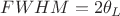 $FWHM=2\theta_L$