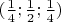 $(\frac 1 4; \frac 1 2; \frac 1 4)$