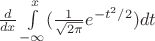 $\frac{d}{dx}\int\limits_{-\infty}^x(\frac{1}{\sqrt{2\pi}}e^{-t^2/2})dt$