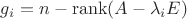$g_i=n-\operatorname{rank}(A-\lambda_i E)$