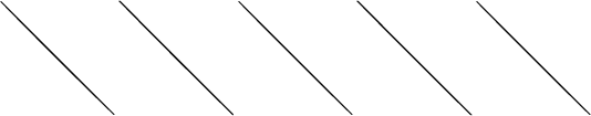 $$\begin{tikzpicture}\draw [black, thin](1.8094,0.1910) -- (1.3065,0.6910) -- (0.6884,1.3090) -- (0.1913,1.8090) -- (0.0000,2.0000) -- (0.1845,1.8090) -- (0.6774,1.3090) -- (1.2954,0.6910) -- (1.8025,0.1910) -- (2.0000,0.0000) -- (1.8094,0.1910);\draw [black, thin](4.1000,0.0000) -- (3.7173,0.3820) -- (3.0989,1.0000) -- (2.4836,1.6180) -- (2.1037,2.0000) -- (2.1000,2.0000) -- (2.4737,1.6180) -- (3.0867,1.0000) -- (3.7074,0.3820) -- (4.0962,0.0000) -- (4.1000,0.0000);\draw [black, thin](6.2000,0.0000) -- (6.0102,0.1910) -- (5.5087,0.6910) -- (4.8906,1.3090) -- (4.3921,1.8090) -- (4.2000,2.0000) -- (4.3853,1.8090) -- (4.8796,1.3090) -- (5.4976,0.6910) -- (6.0033,0.1910) -- (6.2000,0.0000);\draw [black, thin](8.2962,0.0000) -- (8.3000,0.0000) -- (7.9186,0.3820) -- (7.3009,1.0000) -- (6.6848,1.6180) -- (6.3038,2.0000) -- (6.3000,2.0000) -- (6.6750,1.6180) -- (7.2887,1.0000) -- (7.9087,0.3820) -- (8.2962,0.0000);\draw [black, thin](10.2040,0.1910) -- (10.4000,0.0000) -- (10.2108,0.1910) -- (9.7103,0.6910) -- (9.0923,1.3090) -- (8.5928,1.8090) -- (8.4000,2.0000) -- (8.5860,1.8090) -- (9.0812,1.3090) -- (9.6992,0.6910) -- (10.2040,0.1910);\end{tikzpicture}$$