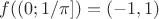 $f((0;1/\pi])=(-1, 1)$