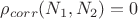 $\rho_{corr}(N_1,N_2) = 0$