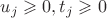 $u_j\geqslant0, t_j\geqslant0$