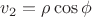 $v_2 = \rho \cos \phi$