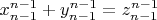 $x_{n-1}^{n-1}+y_{n-1}^{n-1}=z_{n-1}^{n-1}$