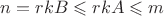 $n=rkB\leqslant rkA\leqslant m$