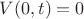 $ \[
V(0,t) = 0
\]
$