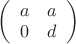 \left( \begin{array}{cc} a & a \\ 
0 & d \end{array} \right)