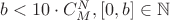 $b < 10 \cdot C_M^N, [0,b] \in \mathbb N$