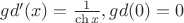 $gd'(x)=\frac{1}{\ch x}, gd(0)=0$