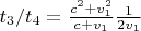 $t_3/t_4=\frac {c^2+v_1^2}{c+v_1} \frac{1}{2 v_1}$